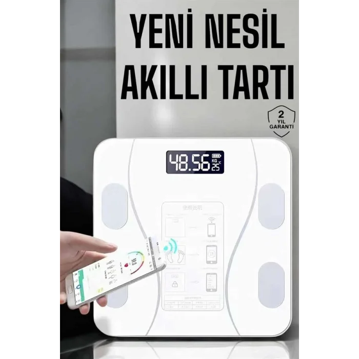 BUĞZ Tartı Baskül Dijital Elektronik Tartı Vücut Analiz Wifi Akıllı Yağ Ölçer