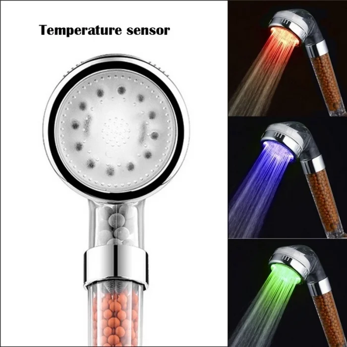 BUĞZ Tasarruflu Boncuklu Ledli Duş Başlık-pil veya Elektrik Gerekmez Kinetik Enerjili