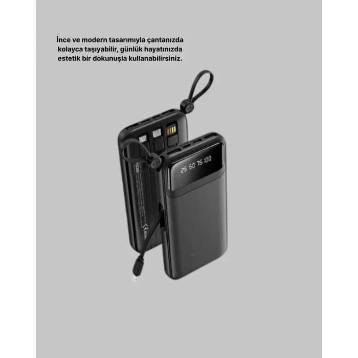 BUĞZ Taşınabilir 20.000 mAh Hızlı Şarj Powerbank 4 Çıkışlı