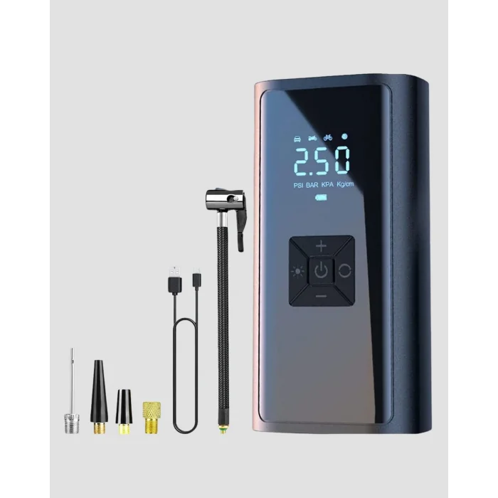 BUĞZ Taşınabilir 80W Kablosuz Lastik Şişirme Pompası Dijital Ekranlı