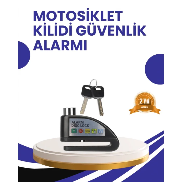  Taşınabilir Alarm Disk Kilidi Motosiklet Scooter Bisiklet Güvenlik