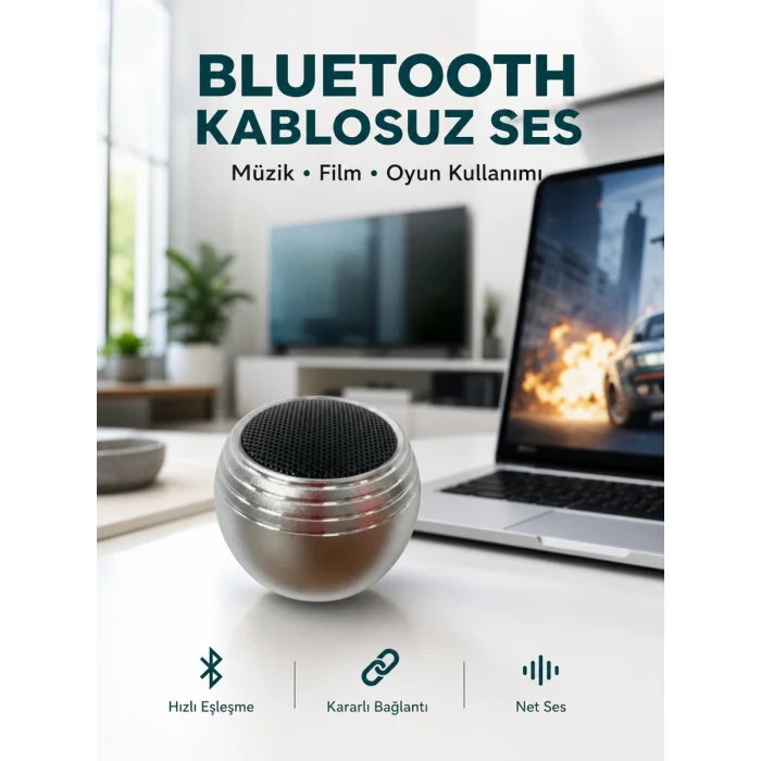 BUĞZ Taşınabilir Bluetooth Hoparlör Yüksek Ses Kaliteli Mini Tasarım Yeni Nesil