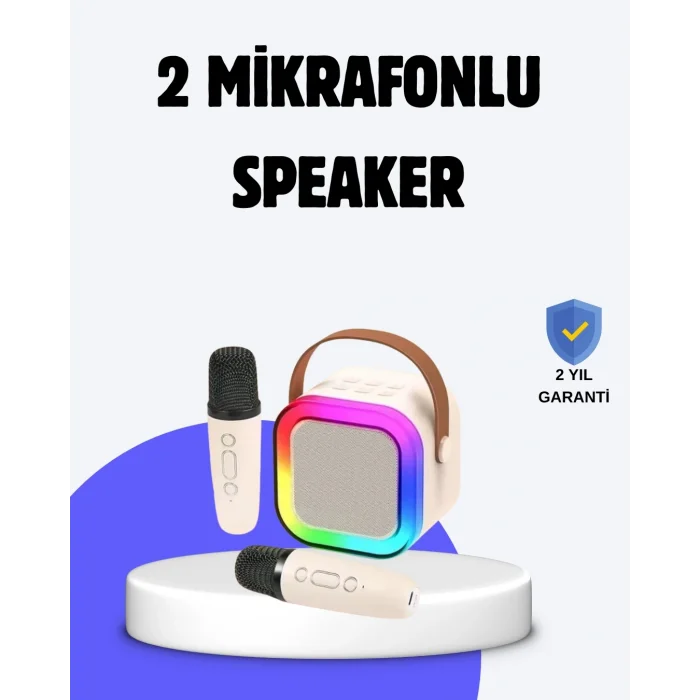 BUĞZ Taşınabilir Bluetooth Karaoke Hoparlör – 2400 mAh Batarya