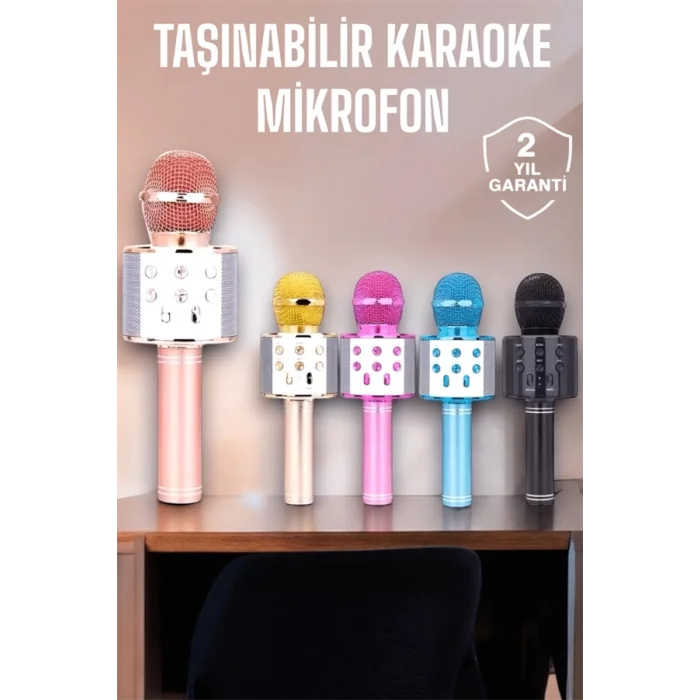  Taşınabilir Bluetooth Karaoke Mikrofon: Hafıza Kart Girişli, Etkileyici Performans