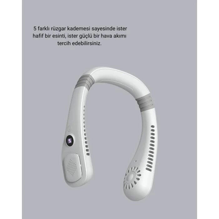 BUĞZ Taşınabilir Boyun Fanı Sessiz Çalışma ve USB Şarj Özellikli