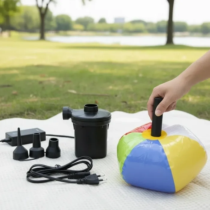 BUĞZ Taşınabilir Elektrikli Hava Kompresörü - Şişme Yatak ve Lastik Şişirme Pompası, Vakumlu Poşet Aparatlı