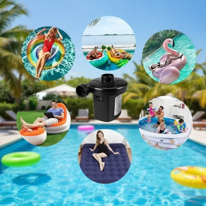 BUĞZ Taşınabilir Elektrikli Hava Kompresörü - Şişme Yatak ve Lastik Şişirme Pompası, Vakumlu Poşet Aparatlı