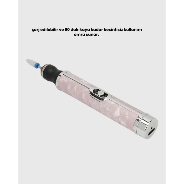 BUĞZ Taşınabilir Elektrikli Tırnak Törpüsü 500 mAh USB Şarjlı Manikür Cihazı