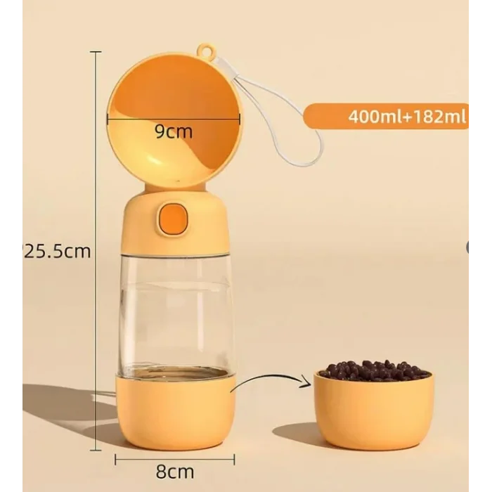 BUĞZ Taşınabilir Evcil Hayvan Mama Hazneli Su Matarası