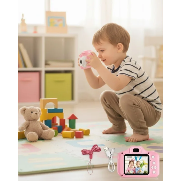 BUĞZ Taşınabilir HD Dijital Kamera Video Kayıt Fotoğraf Çekim USB Bağlantılı Şarjlı