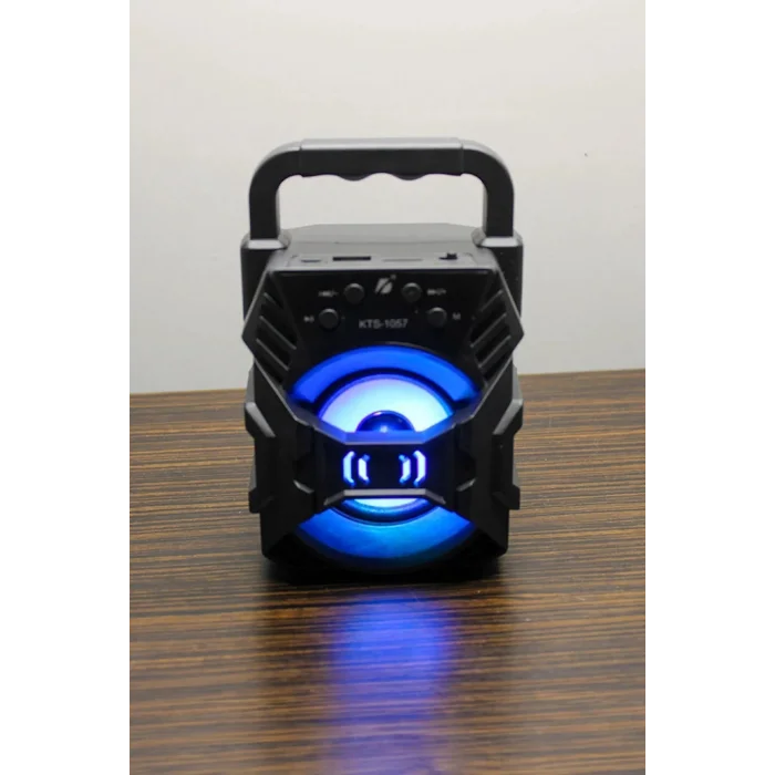 BUĞZ Taşınabilir Işıklı Bluetooth Hoparlör, FM Radyo Özellikli, Suya Dayanıklı Siyah Tasarım