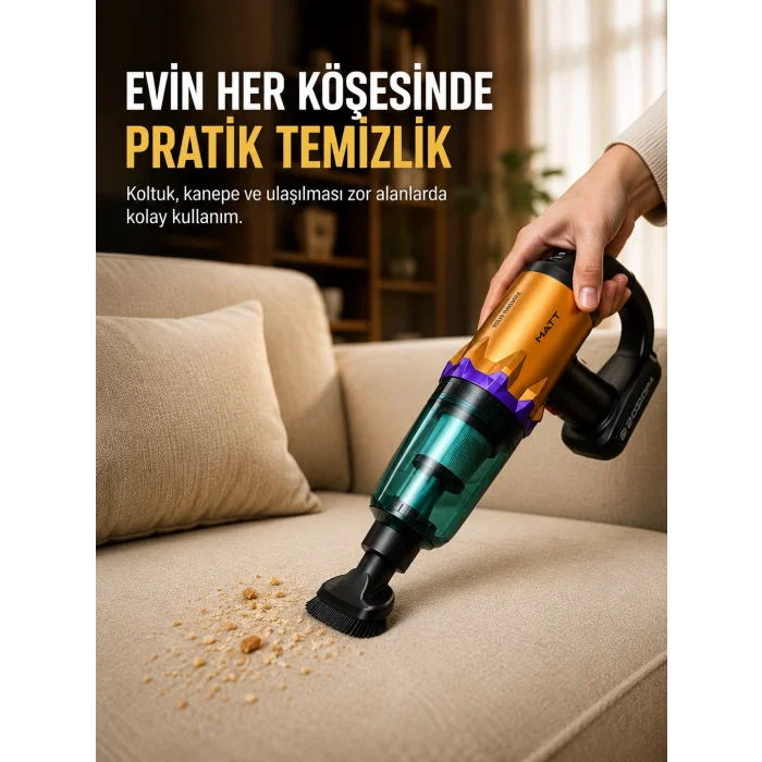 BUĞZ Taşınabilir Kablosuz El Süpürgesi Araç ve Ev Temizliğine Uygun
