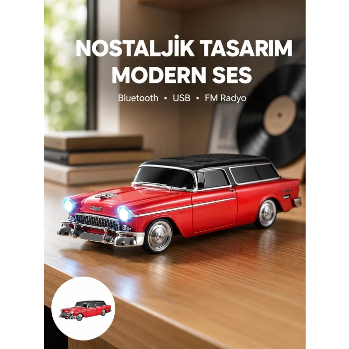 BUĞZ Taşınabilir Klasik Araç Tasarımlı Kablosuz Hoparlör