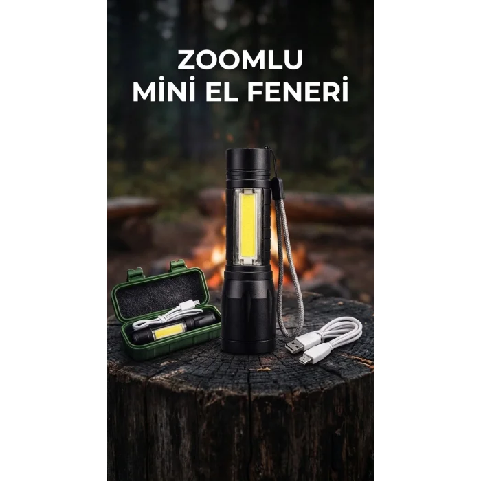 BUĞZ Taşınabilir Metalik LED El Feneri Uzun Pil Ömürlü Kamp Aracı