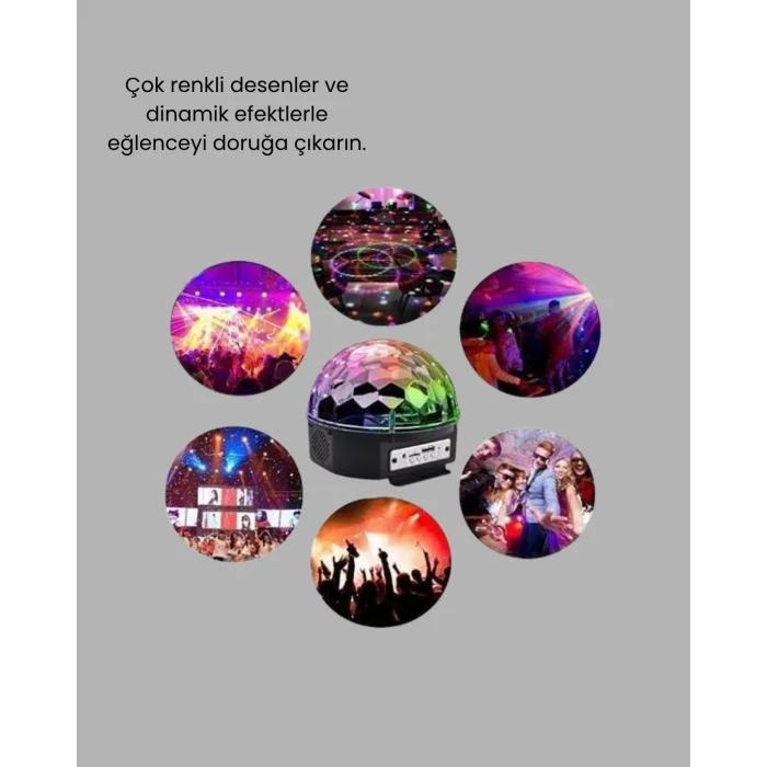 BUĞZ Taşınabilir Mini Disko Topu Lamba – Müzikle Senkronize Işık Efekti ve Parti Atmosferi