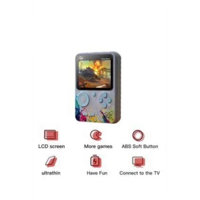 BUĞZ Taşınabilir mini el oyun konsolu 500 oyunlu Bluetooth bağlantılı gri renk gamepad