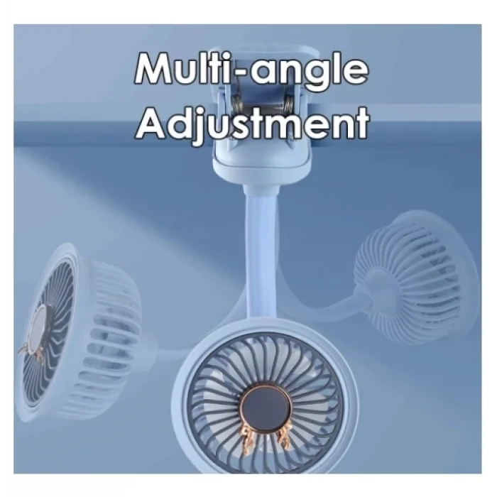 BUĞZ Taşınabilir Mini Klips Bebek Arabası Fanı, Fan Elektrikli Soğutma Hava Sirkülatöründe 360 Derece Dönebilen Klips