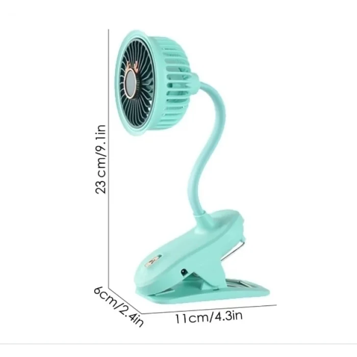 BUĞZ Taşınabilir Mini Klips Bebek Arabası Fanı, Fan Elektrikli Soğutma Hava Sirkülatöründe 360 Derece Dönebilen Klips