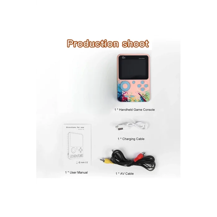 BUĞZ Taşınabilir mini oyun konsolu 500 oyunlu pembe renk bluetooth özelliği yok - Elektronik
