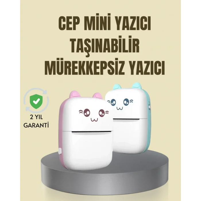 BUĞZ Taşınabilir Mini Termal Yazıcı 200 DPI Bluetooth Bağlantılı