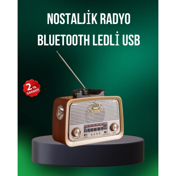 BUĞZ Taşınabilir Nostalji Radyo Bluetooth USB AUX Girişli