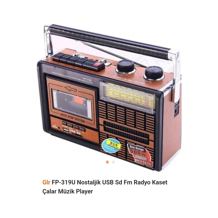 BUĞZ Taşınabilir nostaljik radyo USB kart FM radyo kaset çalar Bluetooth kırmızı 2 yıl garantili