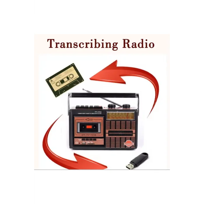 BUĞZ Taşınabilir nostaljik radyo USB kart FM radyo kaset çalar Bluetooth kırmızı 2 yıl garantili