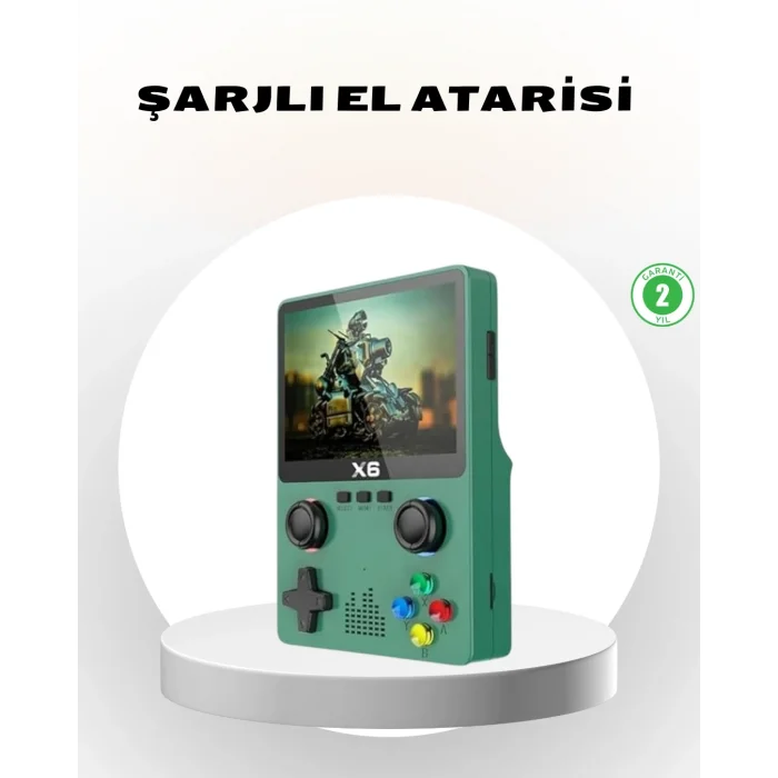 BUĞZ Taşınabilir Oyun Konsolu 3.5 İnç IPS Ekran Yaylı Çift LR Tuşlu