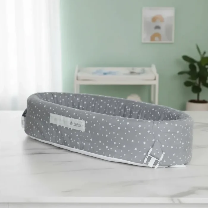 BUĞZ Taşınabilir Portatif Bebek Yatağı,Sırt Çantasına Dönüşebilen Portatif Bebek Beşiği (Gri) ( BUĞZ )