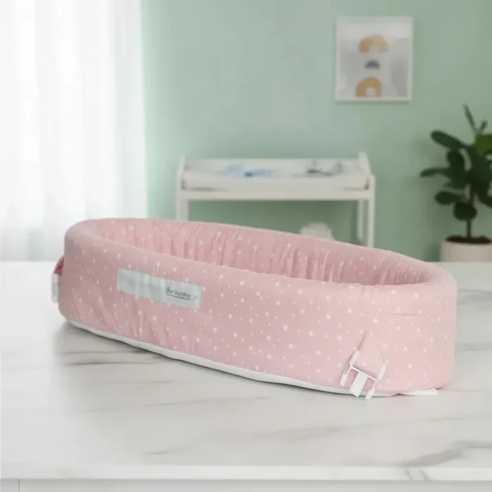 BUĞZ Taşınabilir Portatif Bebek Yatağı,Sırt Çantasına Dönüşebilen Portatif Bebek Beşiği (Pembe) ( BUĞZ )