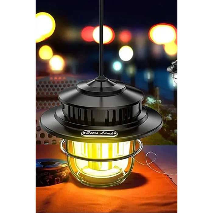  Taşınabilir Retro Fener Su Geçirmez Dış Mekan Güçlü Led Kamp Bahçe Feneri Dekor