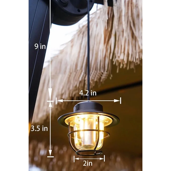  Taşınabilir Retro Fener Su Geçirmez Dış Mekan Güçlü Led Kamp Bahçe Feneri Dekor