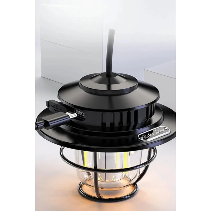 BUĞZ Taşınabilir Retro Fener Su Geçirmez Dış Mekan Güçlü LED Kamp Bahçe Feneri Dekor ( BUĞZ )