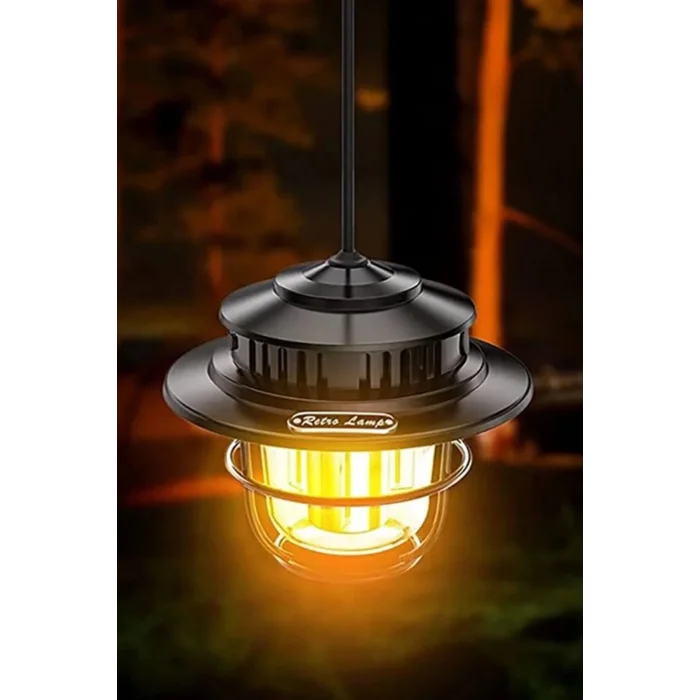 BUĞZ Taşınabilir Retro Fener Su Geçirmez Dış Mekan Güçlü LED Kamp Bahçe Feneri Dekor ( BUĞZ )