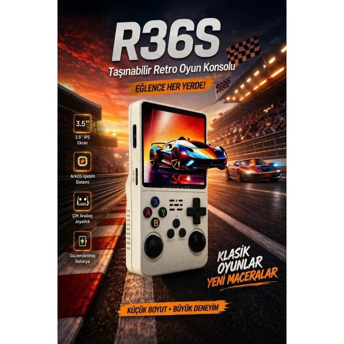 BUĞZ Taşınabilir retro oyun konsolu beyaz renk 64 GB hafıza 15000+ yüklü oyun bluetooth yok