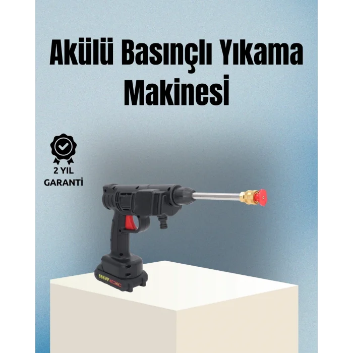  Taşınabilir Şarjlı Basınçlı Yıkama Tabancası Köpük Aparatlı