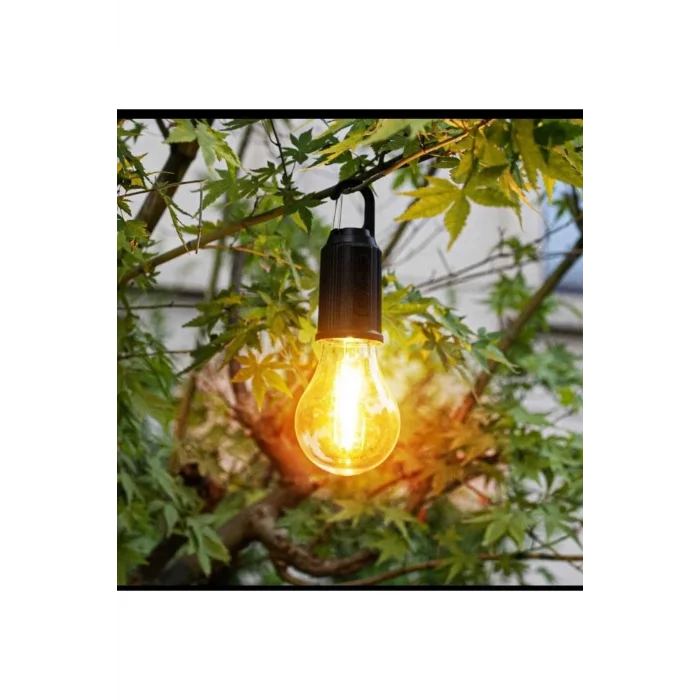 BUĞZ Taşınabilir Şarjlı Led Ampül Outdoor Kamp Bahçe Lambası 10W Askılı Kırılmaz Led Işık