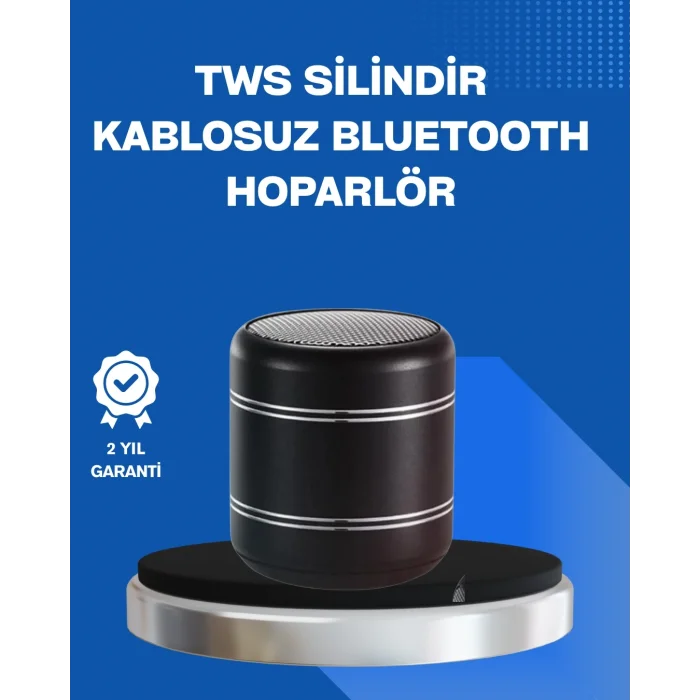BUĞZ Taşınabilir Silindir Tasarım Bluetooth 5.0 Hoparlör Yüksek Bas Performanslı