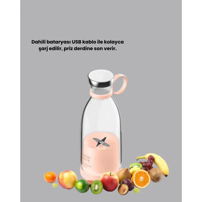  Taşınabilir USB Şarjlı Taze Meyve Suyu Blender