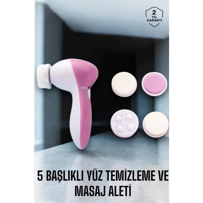  Taşınabilir Yüz Temizleme Cihazı Masaj, Peeling, Temizlik 5 Başlıklı