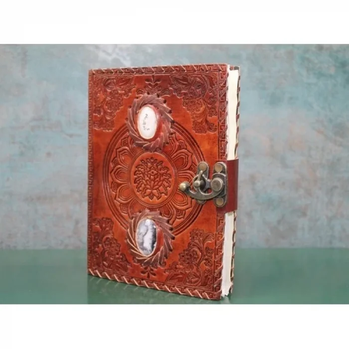  Taşlı Deri Defter Model 2
