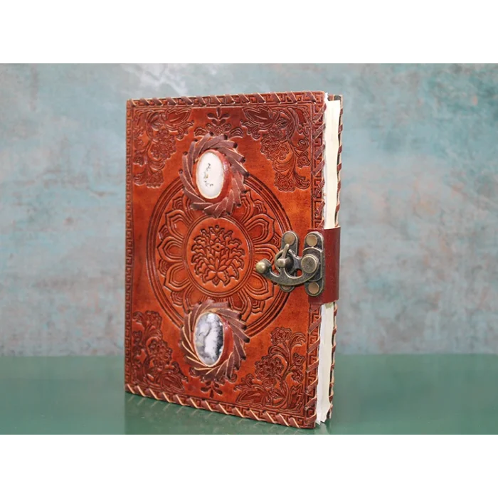 BUĞZ Taşlı Deri Defter Model 2