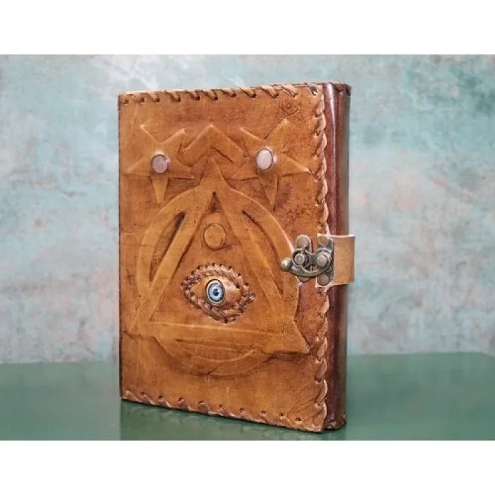  Taşlı Deri Defter Model 4