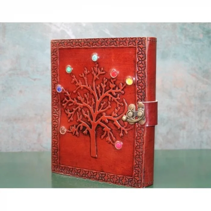  Taşlı Deri Defter Model 6