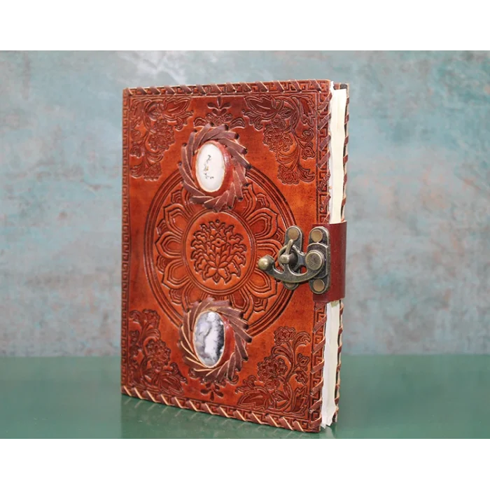 BUĞZ Taşlı Deri Defter Model 9