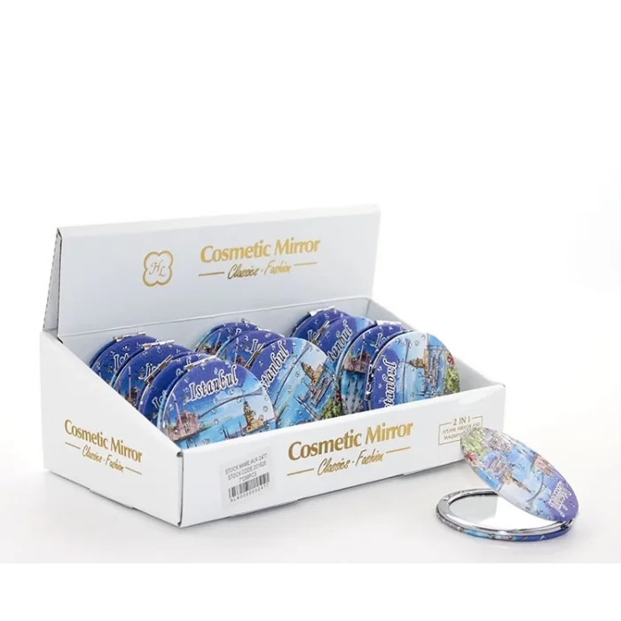 BUĞZ Taşlı İstanbul Tasarımı El Aynası İnce Alk2477