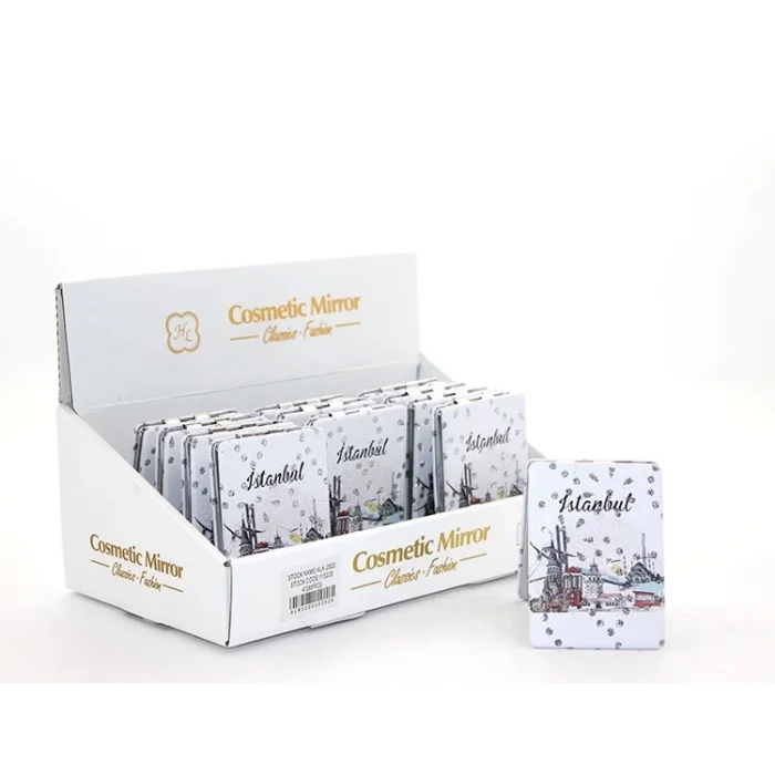 BUĞZ Taşlı İstanbul Tasarımı El Aynası İnce Alk2620