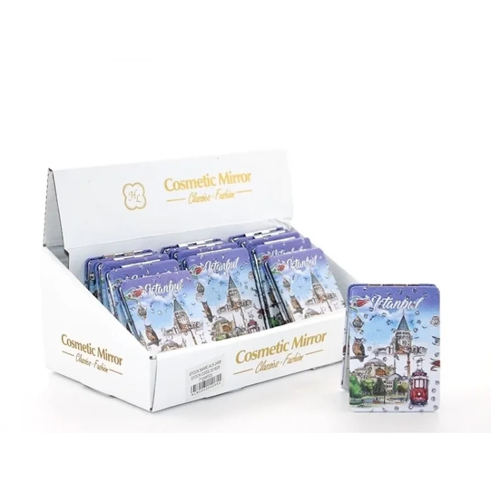 BUĞZ Taşlı İstanbul Tasarımı El Aynası İnce Alk2914