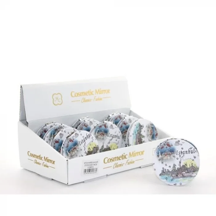  Taşlı İstanbul Tasarımı El Aynası İnce Model 12