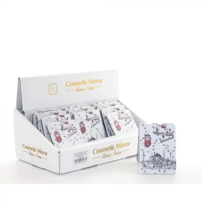  Taşlı İstanbul Tasarımı El Aynası İnce Model 26